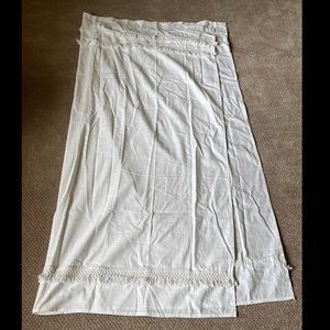 NWOT Macramé Fringe Shower Curtain Cream from Threshold by Target (72 x 72)